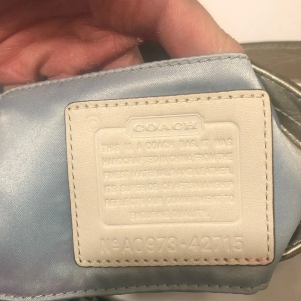 Coach vintage y2k 42715 signature white silver mini Zoe hobo bag